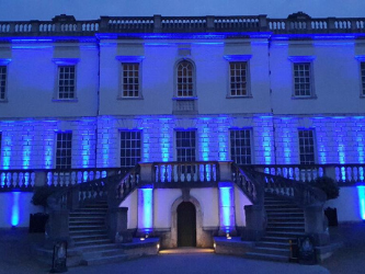 Queen's House Greenwich lit up blue for NHS #clapforcarers